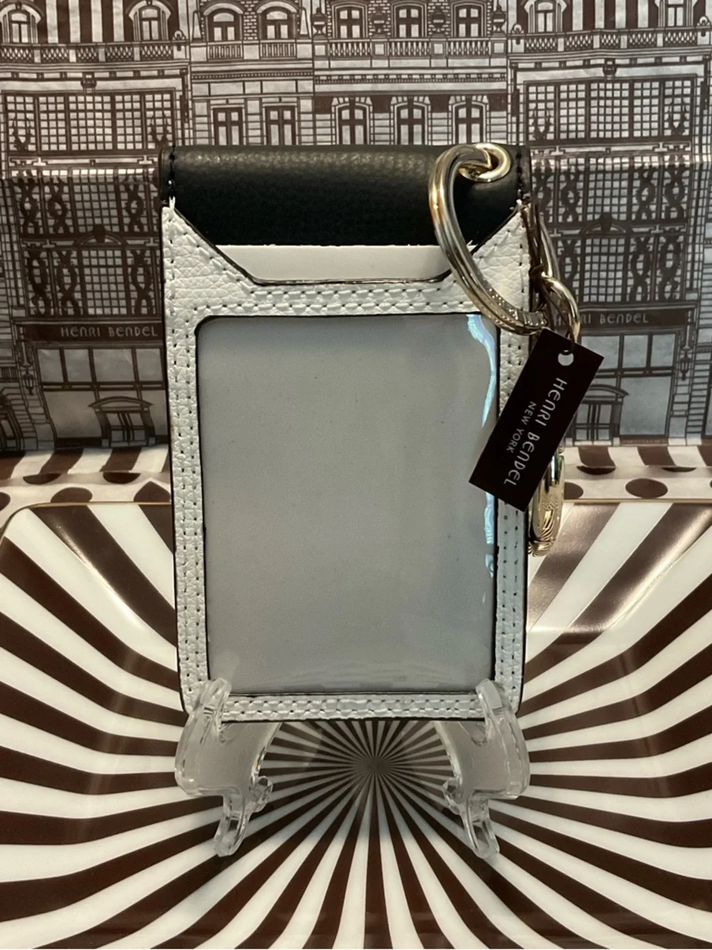 NWT Henri Bendel Quinn Card Case Holder Key Chain Purse Charm w Dust Bag